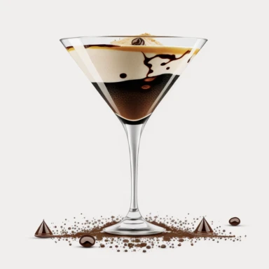 clipart espresso martini, cocktail, no text, White background in PNG file