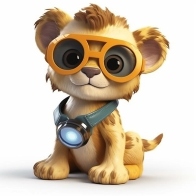 sticker clipart cartoon of a cute lion cub with sun glasses, dressed with african gear,3D, disney pixar style, puppy eyes, looking at athe camera, white background ,high definition, high resulotion, highly detailed,16K