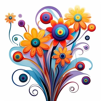 abstract flowers clip art