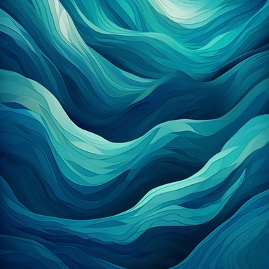 animated abstract clipart, mountains, waterfalls digital art, in the style of nathan wirth, realistic depiction of light, naturalistic ocean waves, flattened perspective, phil noto, god rays, dark cyan