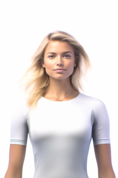 8k photorealistic image of a beautiful stunning pretty young white blonde surfer woman , kelly rohrbach lookalike, in the style of studio photography, clipart, white background, superrealistic, one of a kind, blur the background and isolate the subject, ultra detailed