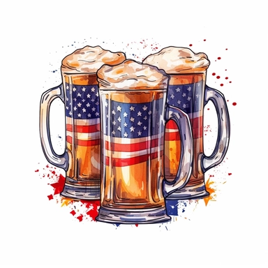 file:///C:/Users/Administrator/Desktop/9c125613eb.jfif Cute Beautiful Patriot three beer cup for 4th of july watercolor sublimation Clipart,Cartoon, hyper realistic, intricate detail, illustration style,high solution,on the white background