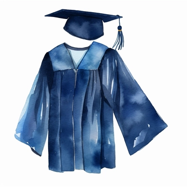 graduation gown watercolor clipart