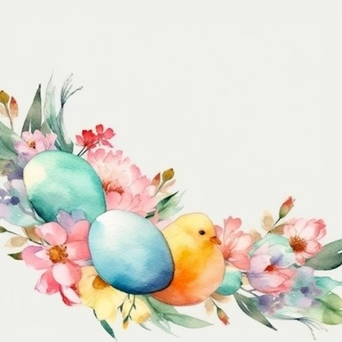 Watercolor easter corner border frame Clipart, easter, Minimalist Flowers Watercolor, Separated design, 8k
