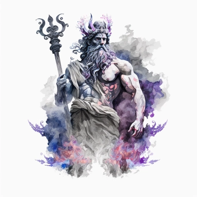 Greek god Hades, clipart format, watercolour, full white background