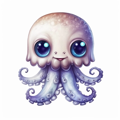 A Vampire octopus, deep-sea creature, knitted painting texture, Perfect for nursery art and children's book illustration style, simple, cute, full color, clipart, watercolor illustration, single object, high definition 8k, white background for removing background