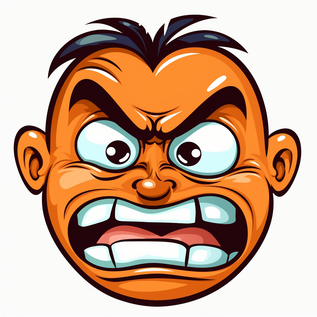 symbol clipart cartoon hand draw of very angry face emotional emoji ...