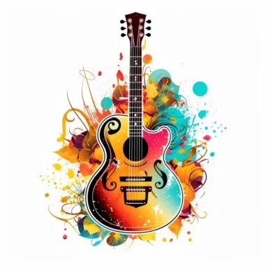 music guitar theme design clipart