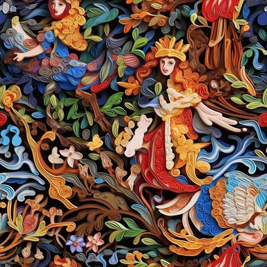 3D clipart, quilling , fairy tale, henry justice ford