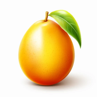 one Mango Clipart cartoon realistic white background