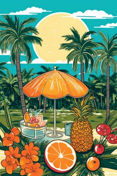 florida summer inspired clipart