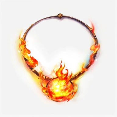 watercolor fire neckless , flame around, detailed, hd, clipart