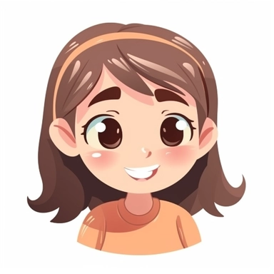 happy cute Au Pair face, cartoon, clipart, mascot, isolated on white background