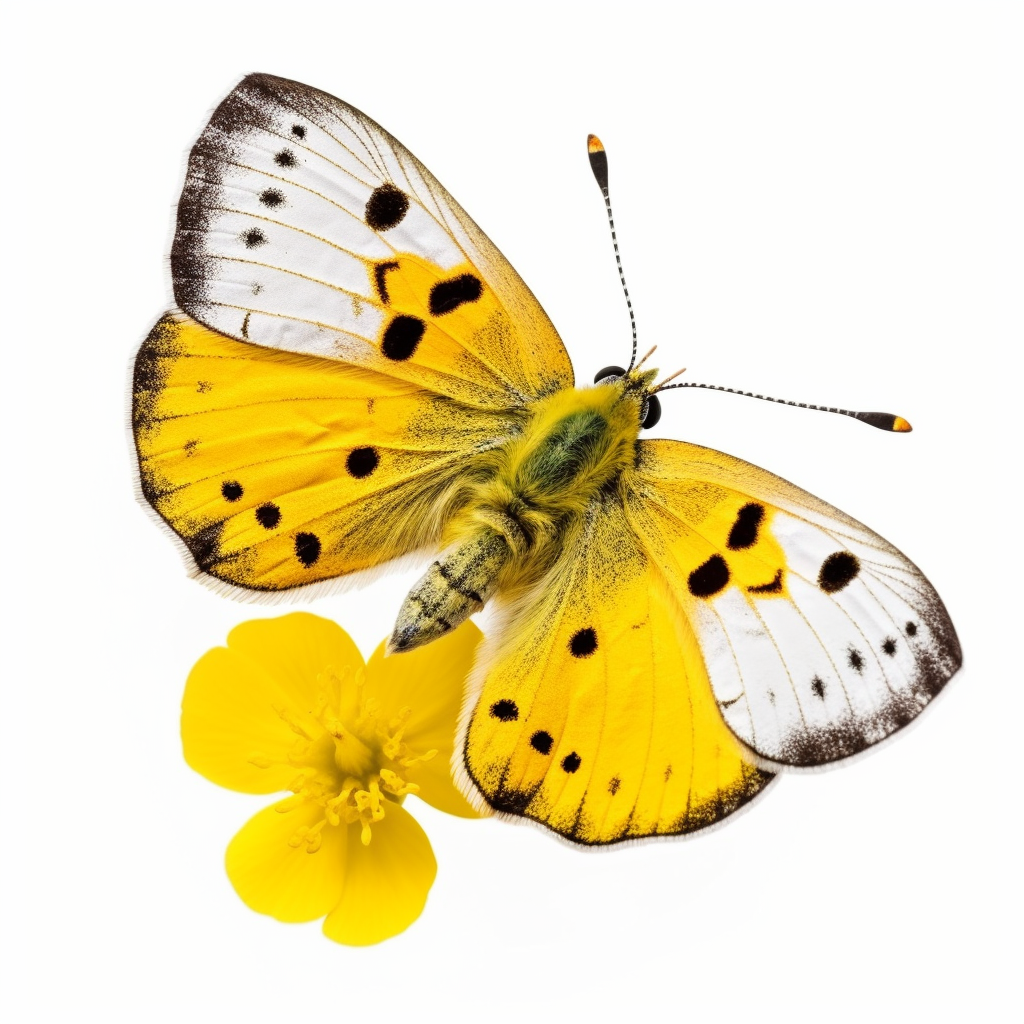 butterfly clipart, vivid colorful Buttercup Yellow, white background