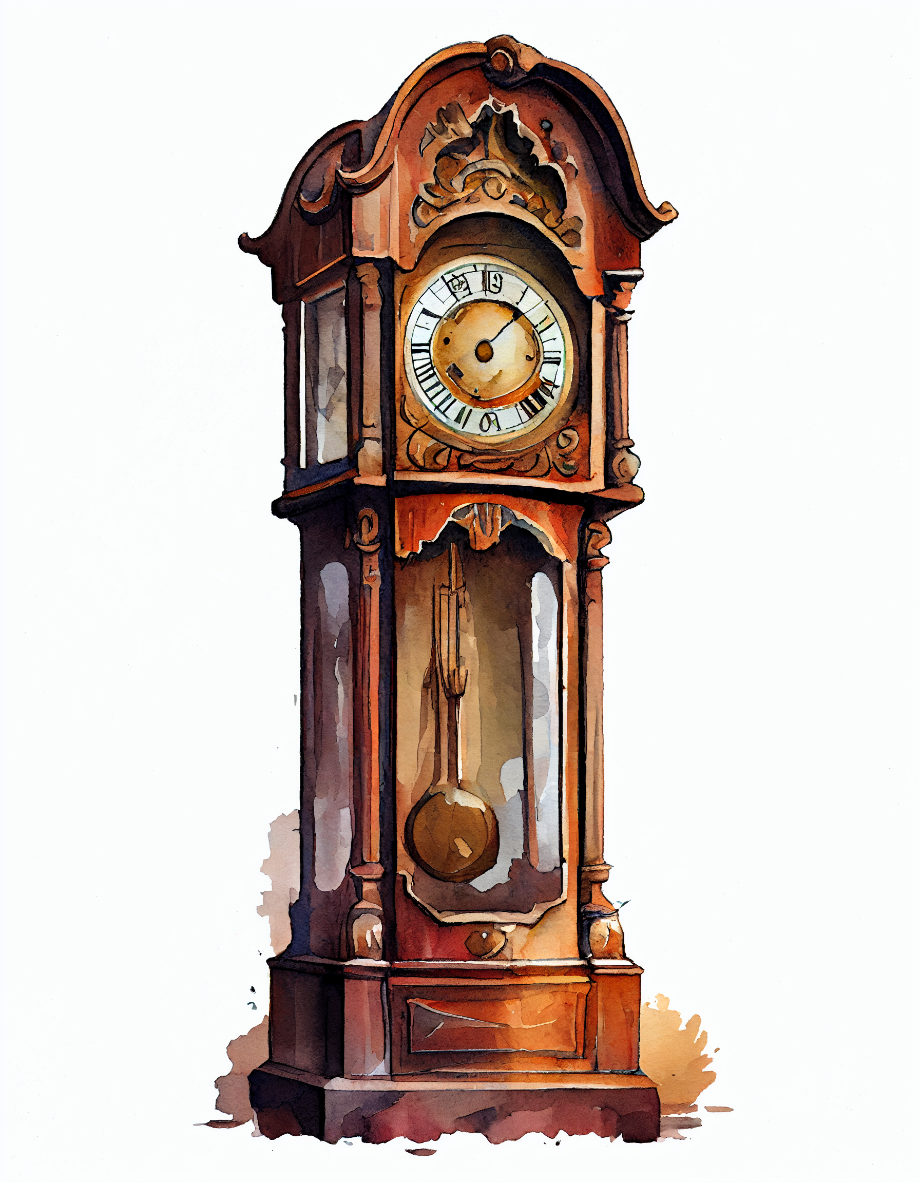 grandfather clock clipart
