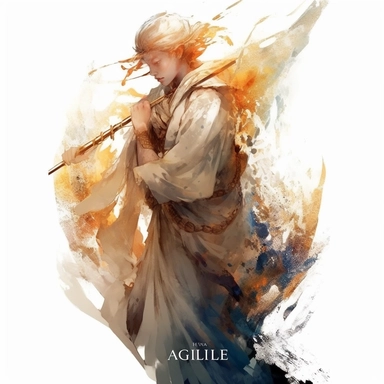 a hadsome man warrior, alchemy of the soul, Takehisa Yumeji's art style, soft, glowing watercolour clipart, isolated clipart, white background