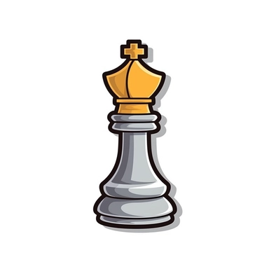 chess piece clipart, simple flat few color drawing, planner sticker, white background