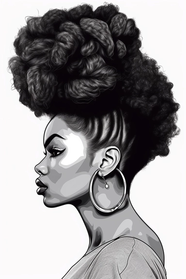 black women hairstyle clipart