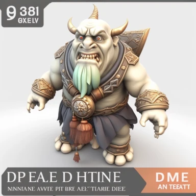 fantasy enchanted mystic ogre, clipart, png, plain white background, clean edges, no external lighting, no shadows, not too detailed, clay render, oily, shiny, game icon, blender, style of Hearthstone