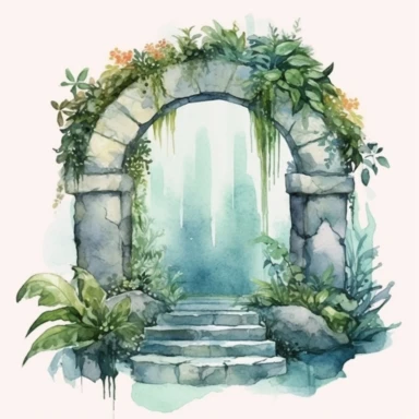 fairy natural portal magician clipart watercolor