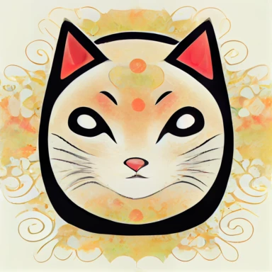 cat japanese, symbol of luck, manga style, cartoon style, clipart sticker,--q 2
