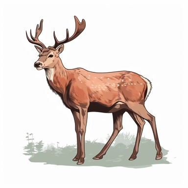 Hand drawn clip art of a deer