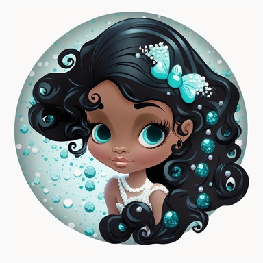  free to use and share no trademark clipart detailed cartoon style cartoon of black Ariel mermaid Ariel the little mermaid sticker with black hair long flowing mermaid beautiful sparkling diamonds in hair and white pearl necklace Clipart image shimmer and shells and starfish all around pastel light colors gorgeous hyper realistic big glass blue eyes for detail the hyper cartoon clipart image - <@1057524283733192725> (Waiting to start) - <@1057524283733192725> (31%) (relaxed) - <@1057524283733192