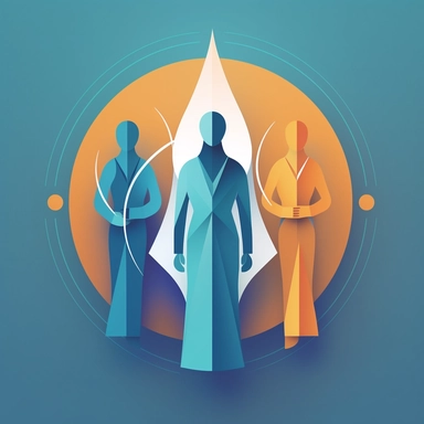 paper cut clipart logo for three general practitioners, connotations, paper illustration, simple flat style, bright, bluish tones, medical clean