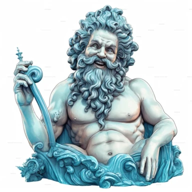 happy neptune clipart, 8K quality, ultra detailed clipart, without signature and without meaningless lines, clipart, white background, High Quality clipart, no writting background, no writting, realistic , ultra detailed