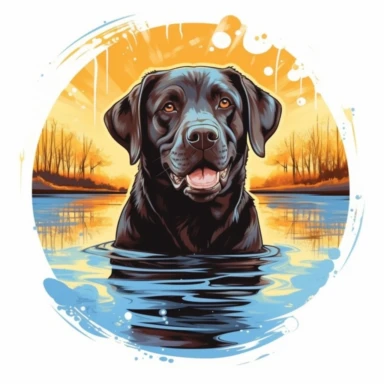 unique qualities of Labrador Retrievers, capturing their playful and friendly nature through illustrations, vector, clipart for a t-shirt