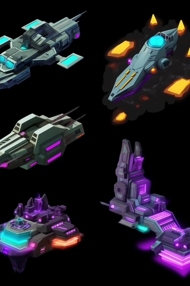 isometric game sprite, clipart, futuristic family spaceship concept, gaming asset, sci-fi, fun, creative, cartoon render, hyper-detailed, bright colors, black background, inspired by one random famous product designer, inspired by one random famous sci-fi movie, inspired by one famous architect, inspired by one random famous artist, inspired by one famous architect