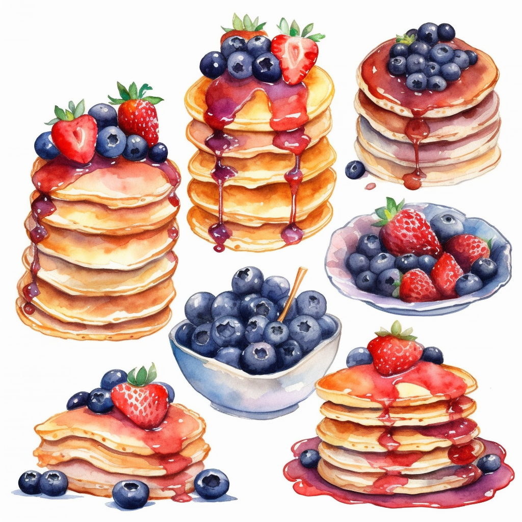 blueberry pancakes cliparts