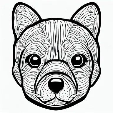 thick lines, 1 simple drawing, 1 , 1bit, 1 cute puppy, 1 sticker art, 1 color by numbers, 1 coloring page for adults, 1 , printable outlined artwork, 1 coloring book page, 1, line art, 1 white backdrop, crisp lines, vector image, svg style, clipart style,