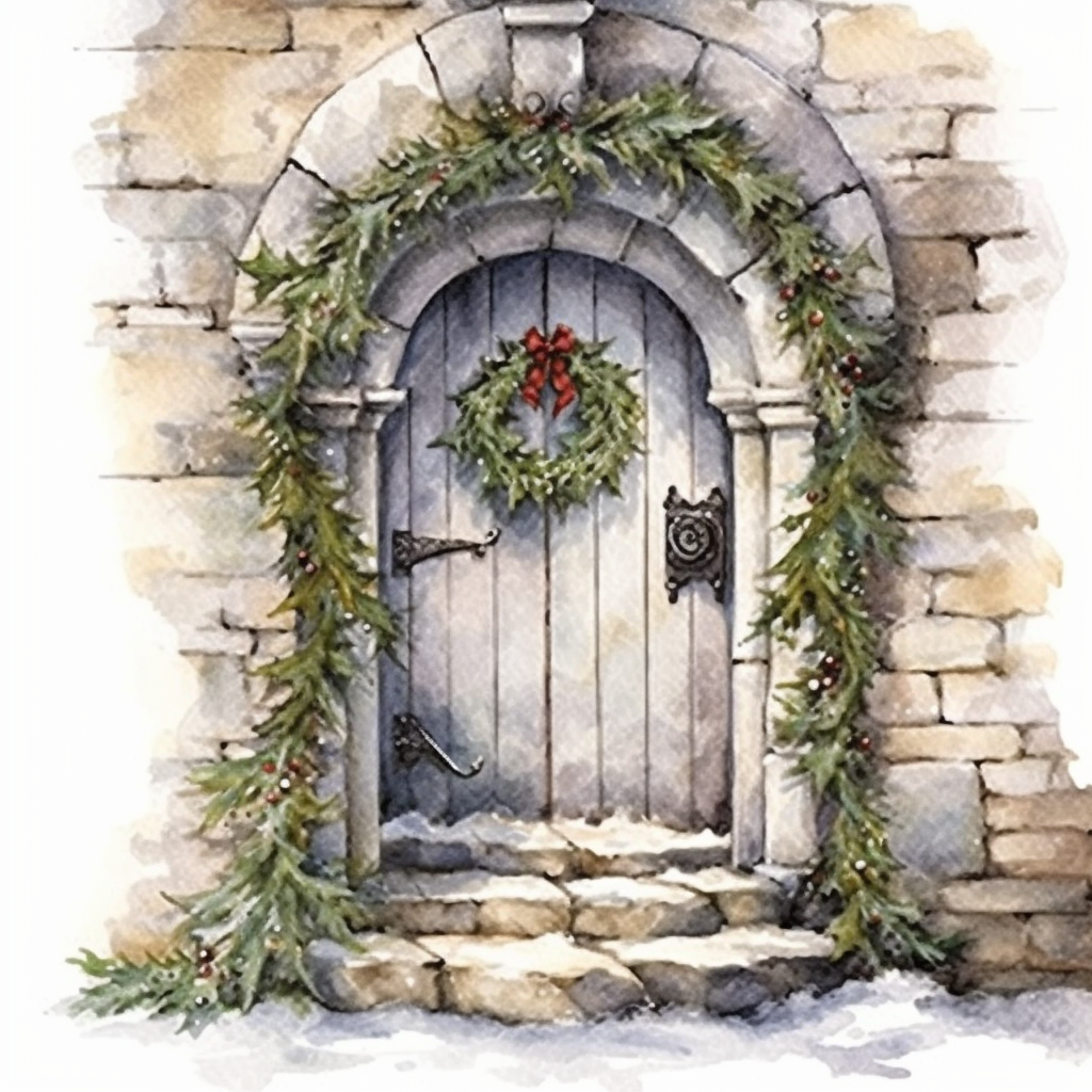 christmas door cliparts