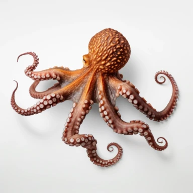high def photograph clipart vector image with plain white background of a hyper realistic high definition photograph of an octopus. extremely detailed. 35mm lens. 8k. Ultra HD.