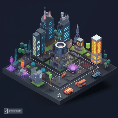 isometric perspective, game sprite, futuristic city park concept, gaming asset, sci-fi, fun, creative, cartoon, clipart, hyper-detailed, black background,