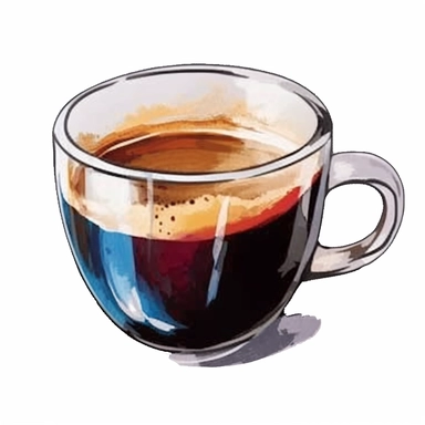 a Coffee cup in the style of watercolour clipart with detailed brush strokes