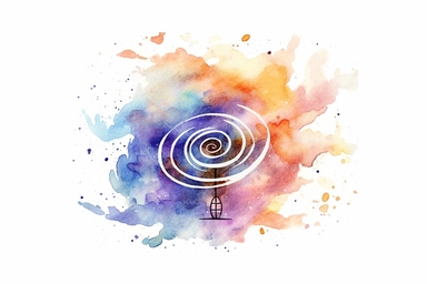 Watercolor, Design a low-luminosity radio galaxy, emitting weak radio waves from an active galactic nucleus clipart, hd, on a white background, spaced out