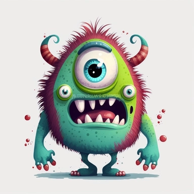 Cartoon Monster Clipart, HD, 8K, With white background,
