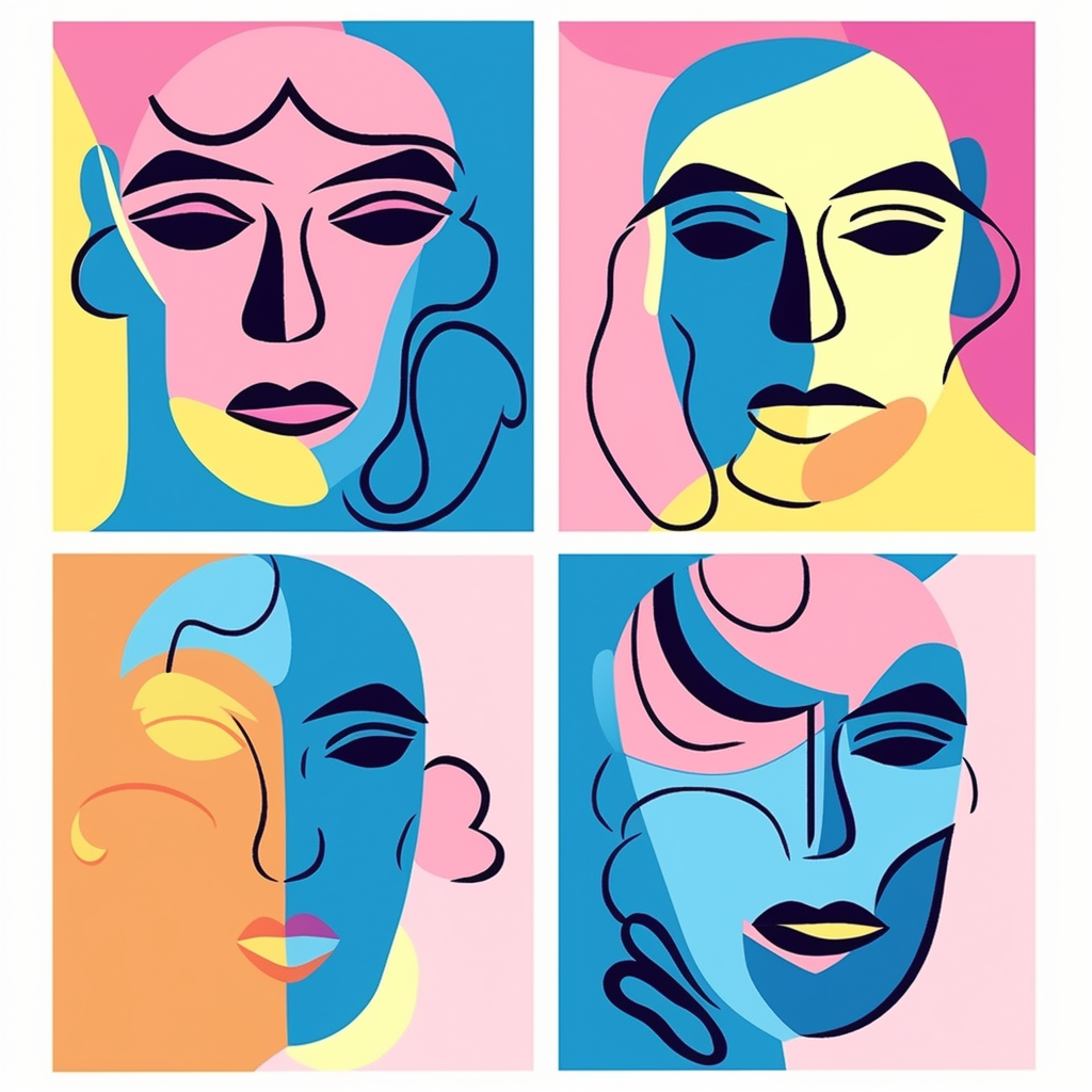 face illustration cartoon portraits face line illustration human face ...