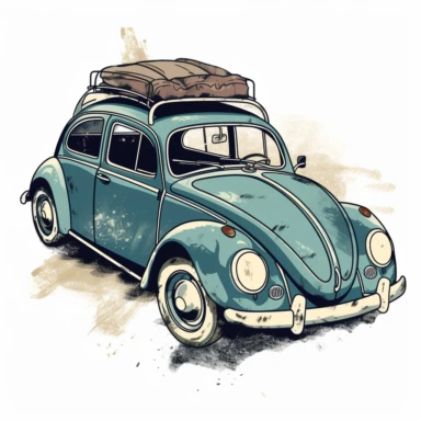 Hit the road in style with a vintage Volkswagen car clipart! What classic design elements, colors, and patterns can you incorporate to evoke a sense of nostalgia for the iconic VW Bug and Bus? How can your clipart inspire others to embrace the freedom and adventure of the open road?