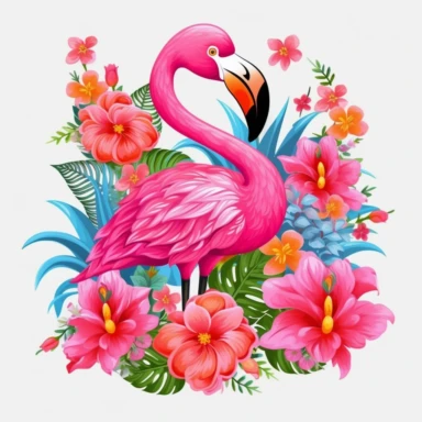 cute flamingo clipart luau clipart tropical luau clipart Hawaii clipart tiki clipart summer clipart