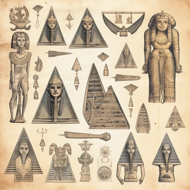 Vintage egyptian gods and pyramids pencil sketch, ephemera paper design with ornate illustrations, vintage, distressed textures, muted colors, craft paper texture, pen and ink on paper with watercolor washes Watercolor, vector, white background, rice paper texture, clipart, Seamless patterns, repeating patterns design, flat illustration, outlined , Vector, 4K, Art station, digital print, highly detailed clean, detailed illustration, 3D vector art, cute and quirky, fantasy art, watercolor effect,
