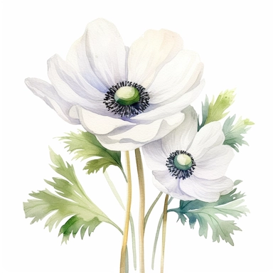 watercolor cross clip art white anemone flowers boho on white background