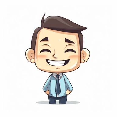 happy cute Marketing Director face, cartoon, clipart, mascot, isolated on white background