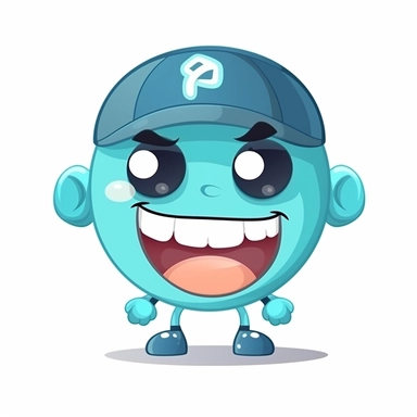 fantasy happy cute baseball player mamal face, cartoon, clipart, mascot, isolated on white background