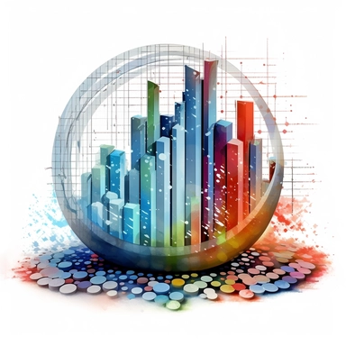 business data in the style of digital airbrushing, realistic yet stylized, digitally enhanced, clipart, 32k uhd, white background