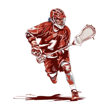 lacrosse player clipart, white background