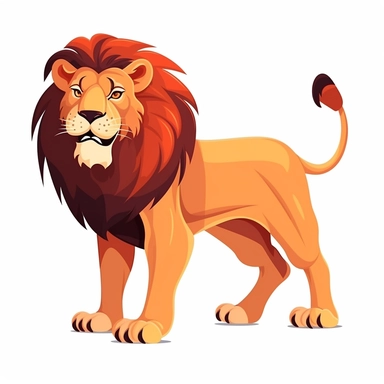 African Lion Vector Cartoon Clipart vector, on a white background