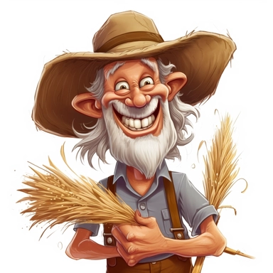 cartoon clipart funny style of Australian farmer.